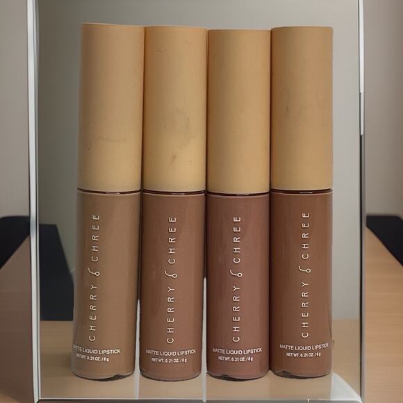 Cherry Chree Nude Matte Liquid Lipstick Set of 4 0.12 oz Each NWOB Nude Shades - Picture 1 of 4